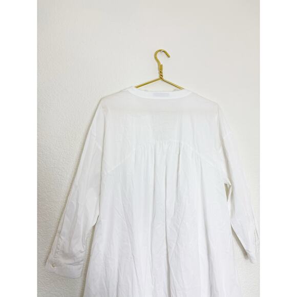 Zara White Long Poplin Midi Dress Size Small Cotton Lagenlook Quiet Luxury - Picture 12 of 15